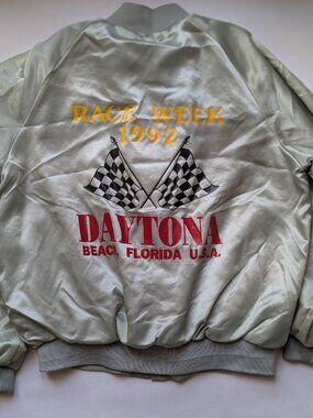Taylor Men's "1992 Datona Race Week" Grey and Silver Jacket - Large